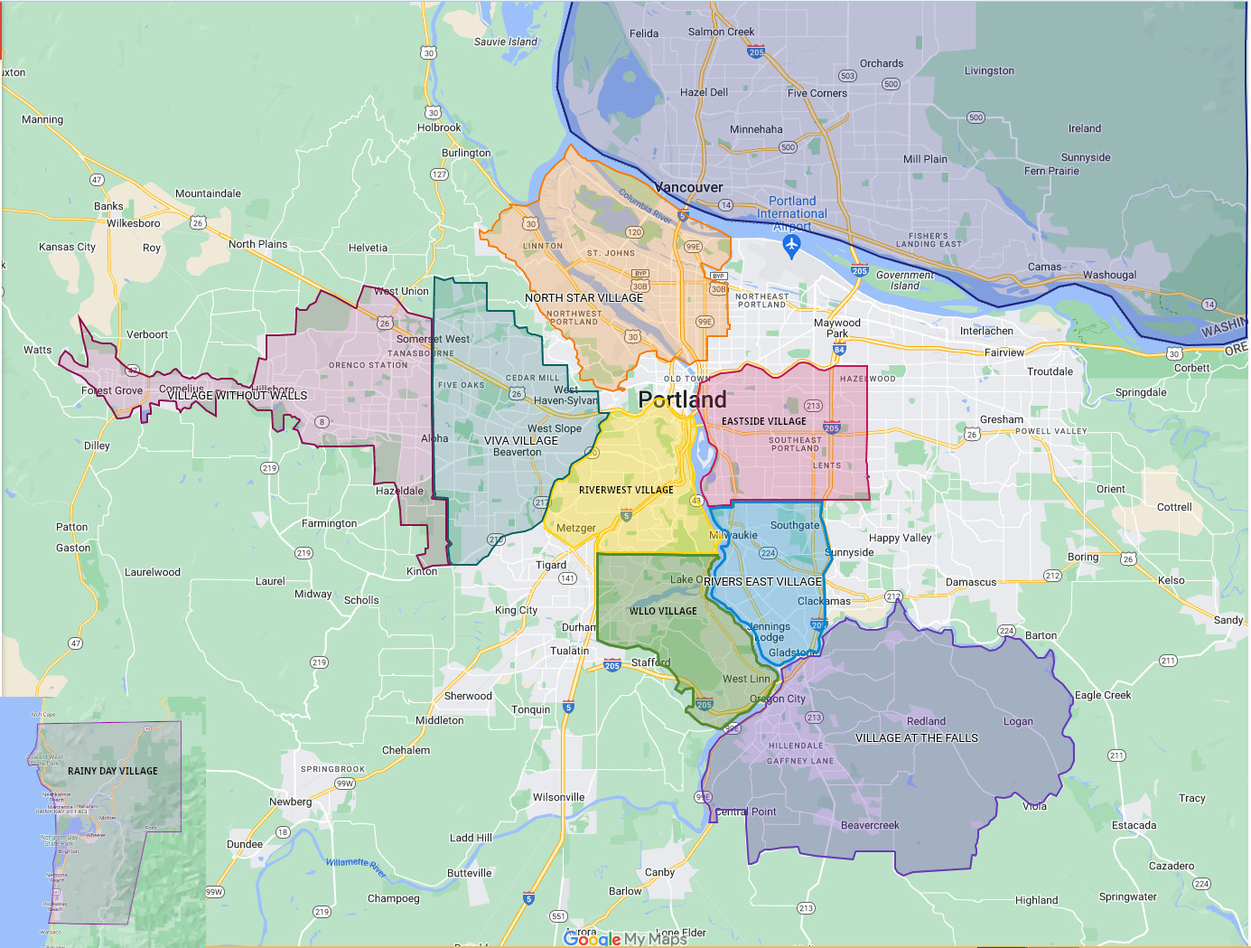 portland zip code map